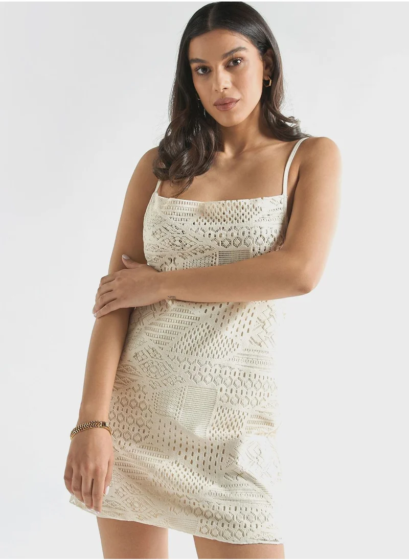 FAV Openwork Knitted Dress