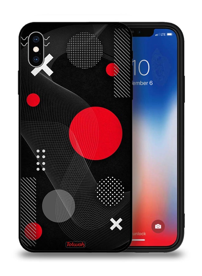 Tolwak Apple iPhone XS Max Protective Case Round And Cross Shape Pattern - Image 1