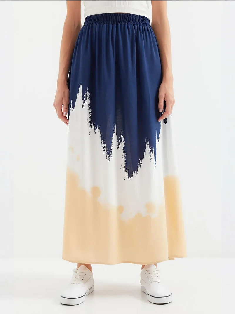BIG DART BDART Gradient Maxi Skirt with Elastic Waist