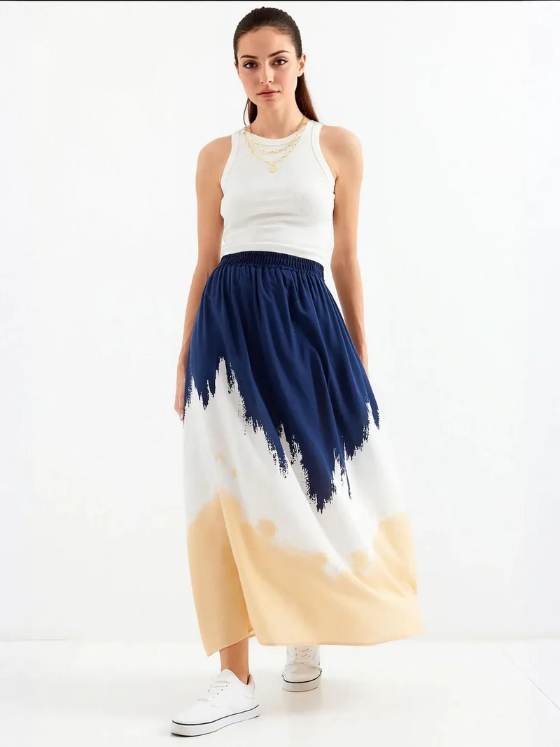 BIG DART BDART Gradient Maxi Skirt with Elastic Waist