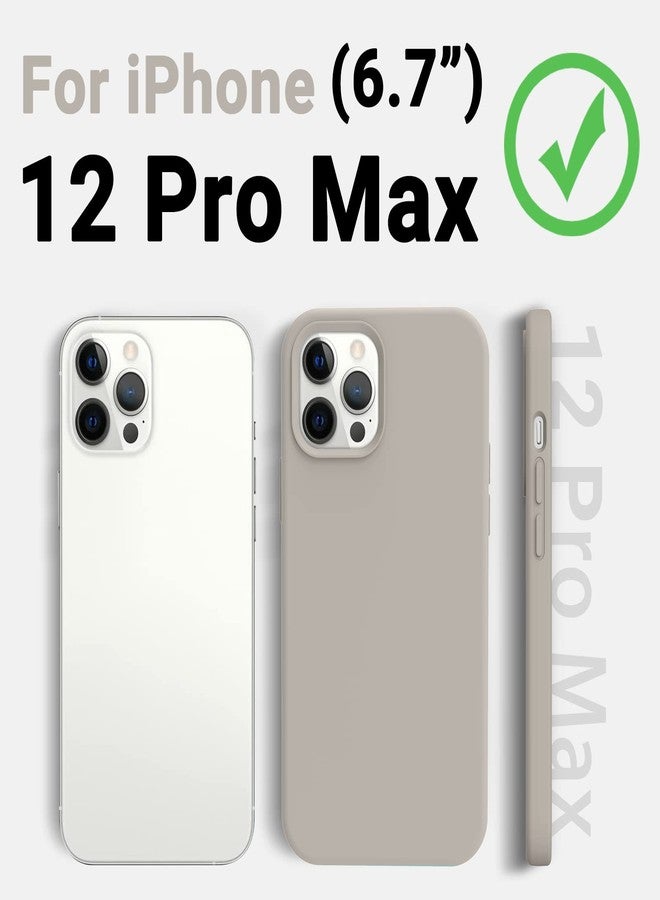 AOTESIER Shockproof for iPhone 12 Pro Max Case, Liquid Silicone Phone Case with [Soft Anti-Scratch Microfiber Lining] Drop Protection 6.7 inch, Stone - Image 5