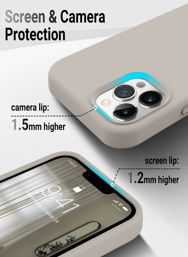 AOTESIER Shockproof for iPhone 12 Pro Max Case, Liquid Silicone Phone Case with [Soft Anti-Scratch Microfiber Lining] Drop Protection 6.7 inch, Stone - Image 3