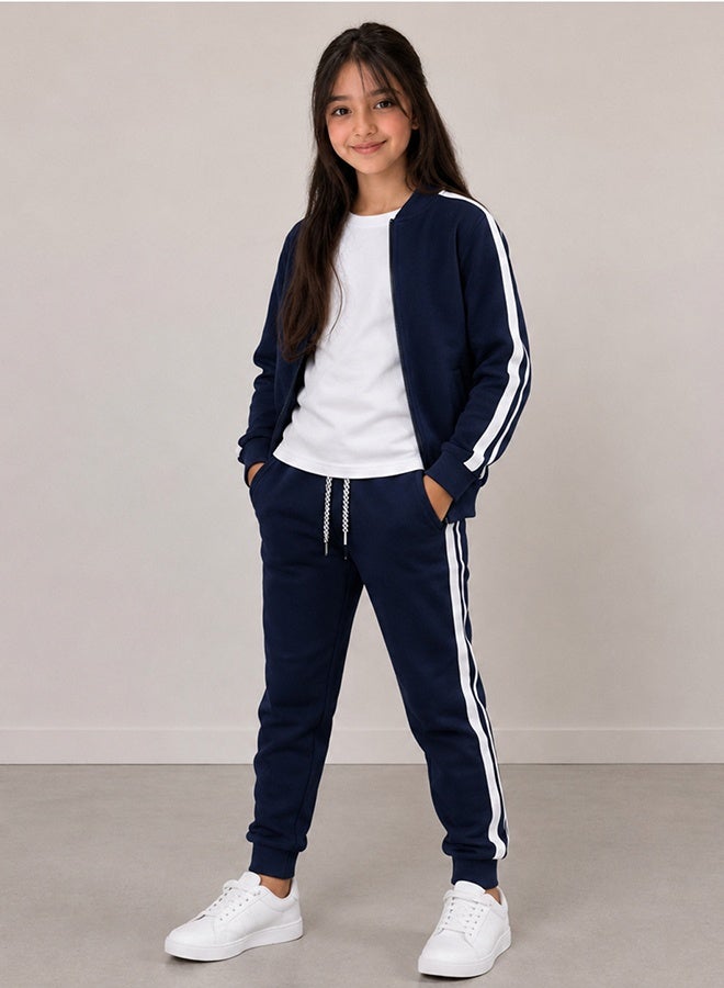 HAWRAA ABAYA Children’s School Sports Tracksuit in Matte Navy Blue – Comfortable, High-Quality Bangladeshi Fabric for Girls and Boys - Image 3
