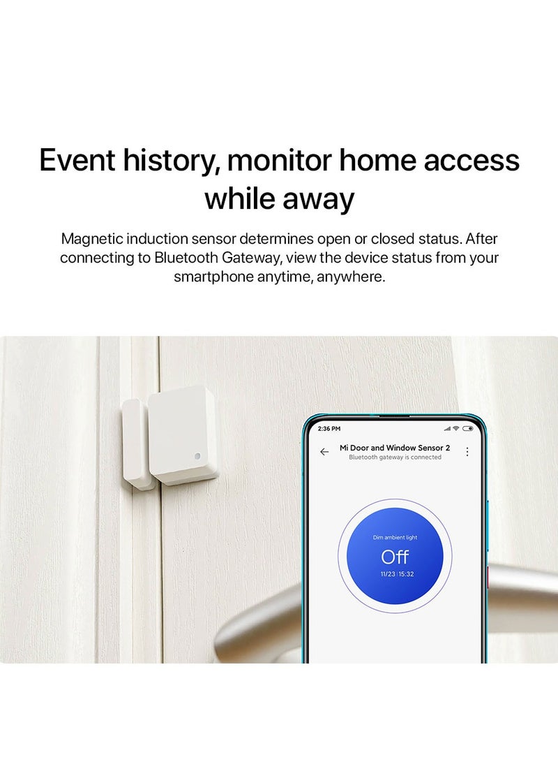 Xiaomi Mi Door and Window Sensor 2, 2nd Gen with Light Sensor MCCGQ02HL Global version- White  - Image 5