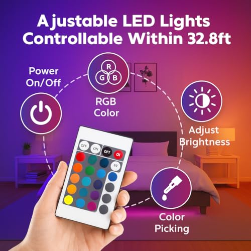 Gesto Copper 5 Meter RGB LED Strip Light With Adaptor,300 Leds 5050 Multicolor Strip With 16-Mode Remote Control & Adhesive,LED Strip For TV,Gaming Setup,Ceiling,Bedroom,Party,Diwali & Home Decoration - Image 2