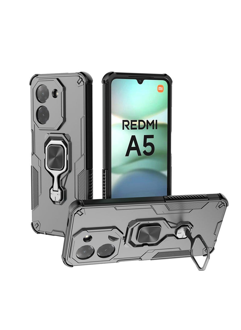 Case for Xiaomi Redmi A5 4G / Poco C71 with Kickstand, PC+TPU Dual-Layer Hybrid Protection Back Cover,Black - Image 2