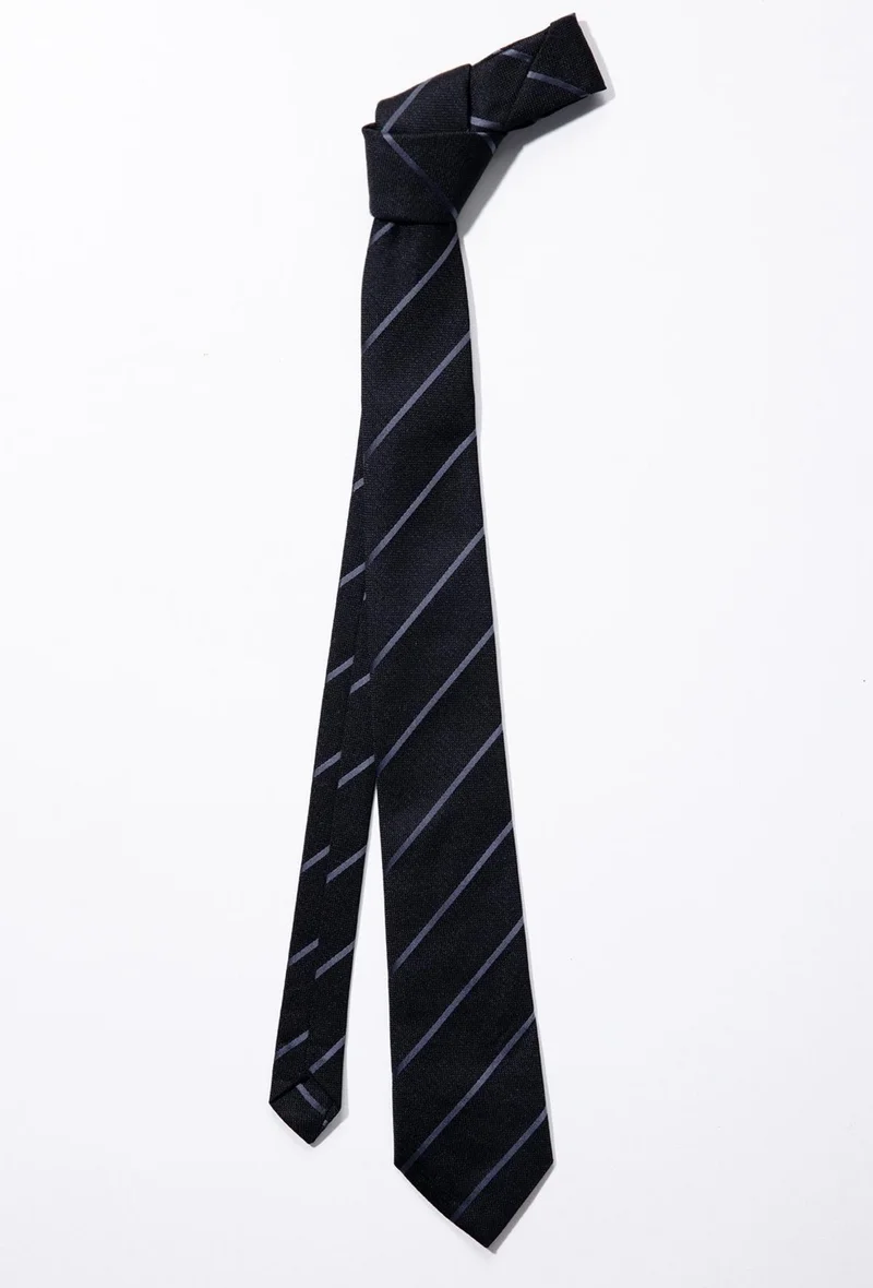 تودورس Classic Patterned Black Tie with Pocket Handkerchief