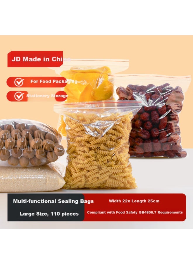 JD.com Jd Jingzao Food Storage Bags, Waterproof And Dustproof, For Freshness Preservation And Organization, Self-Sealing Bags, 25*22Cm [Large Size, 110 Pieces] - Image 1