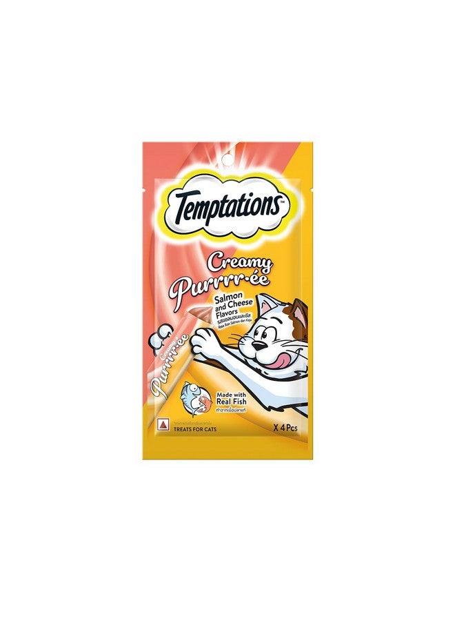 Temptations Cat Creamy Purrrr-Ee, Salmon & Cheese Flavour, Adult 1152G, Pack Of 24 - Image 1