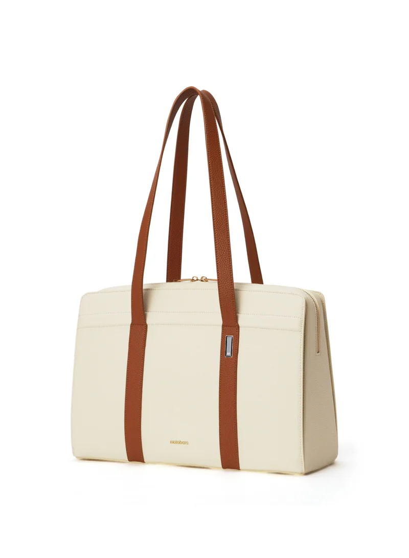 موكوبارا للتجارة ذ.م.م The Celeste Tote Bag - Premium Vegan Leather | Coconut Cream 2.0