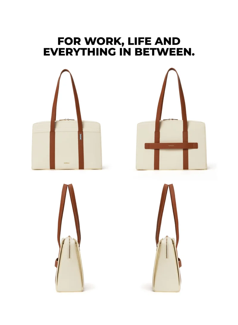 Mokobara  The Celeste Tote Bag - Premium Vegan Leather | Coconut Cream 2.0  | Best Price UAE