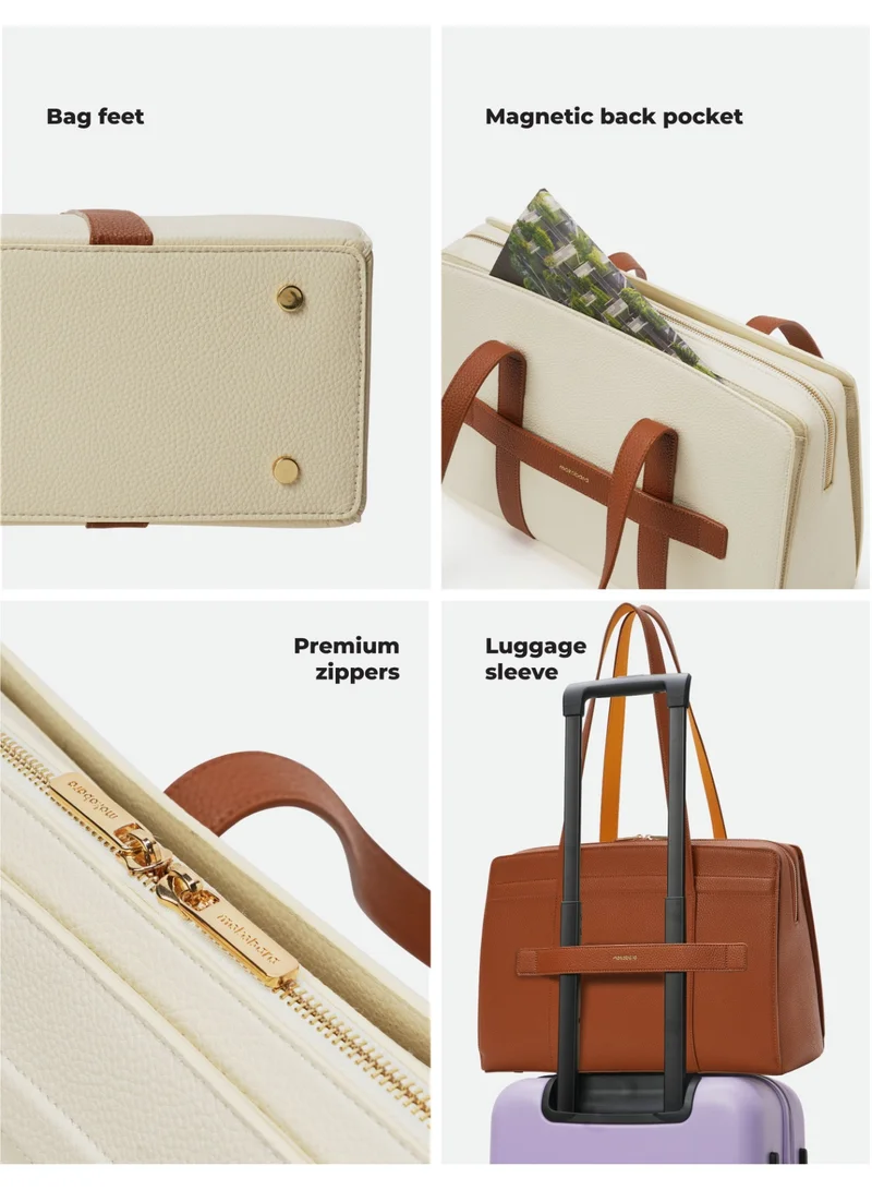 Mokobara  The Celeste Tote Bag - Premium Vegan Leather | Coconut Cream 2.0  | Best Price UAE