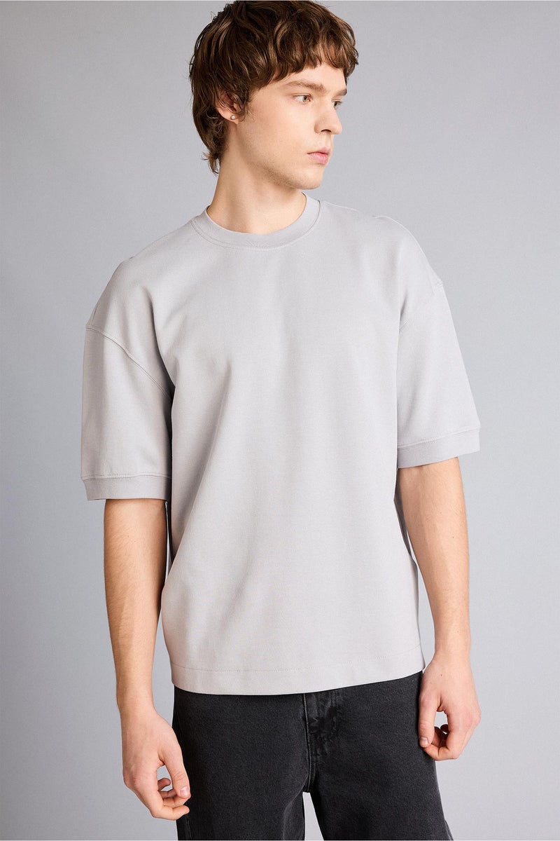 DeFacto Grey Man Loose Fit T-Shirt Casual - Image 3
