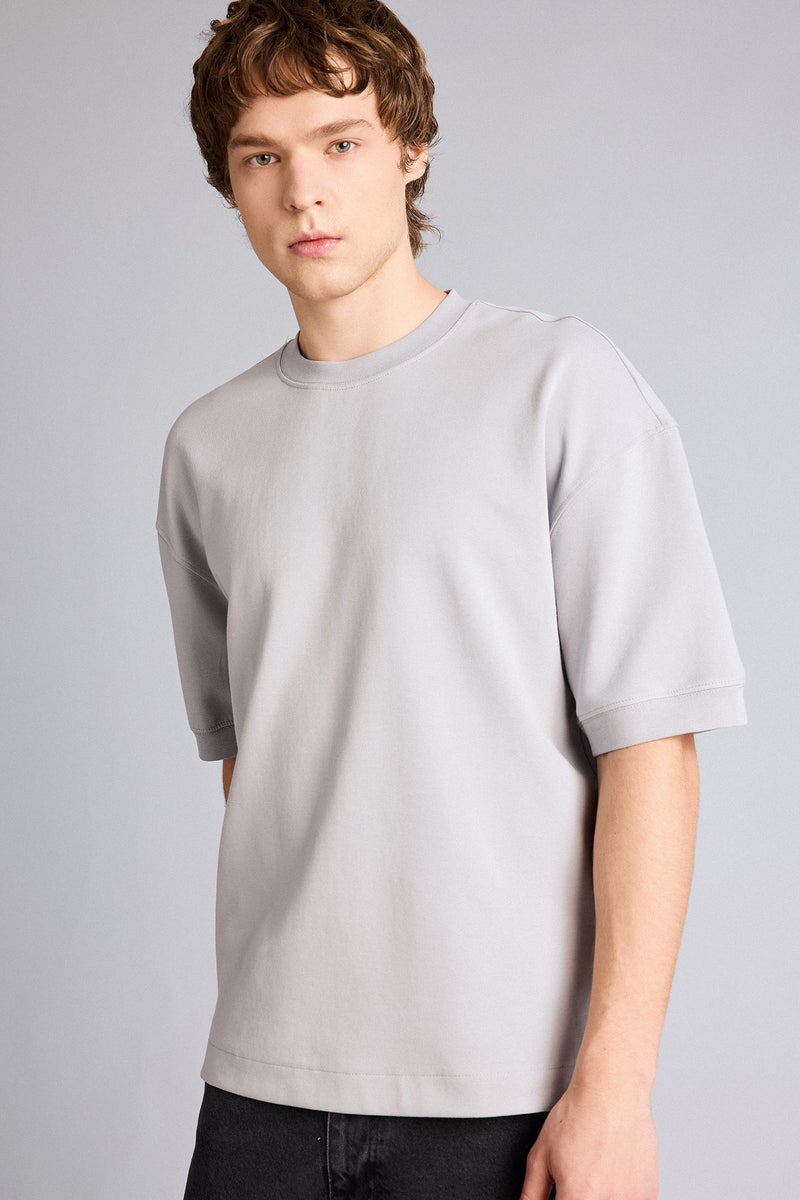 DeFacto Grey Man Loose Fit T-Shirt Casual - Image 1