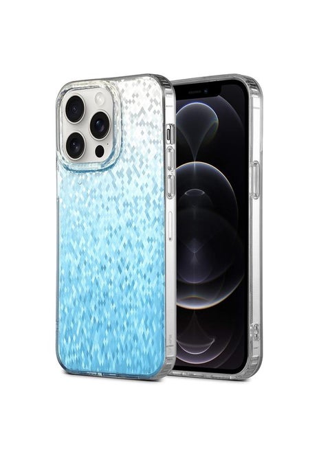 For iPhone 12 Pro Dynamic Colorful Rhombus Diamond Series PC + TPU Phone Case(Blue)