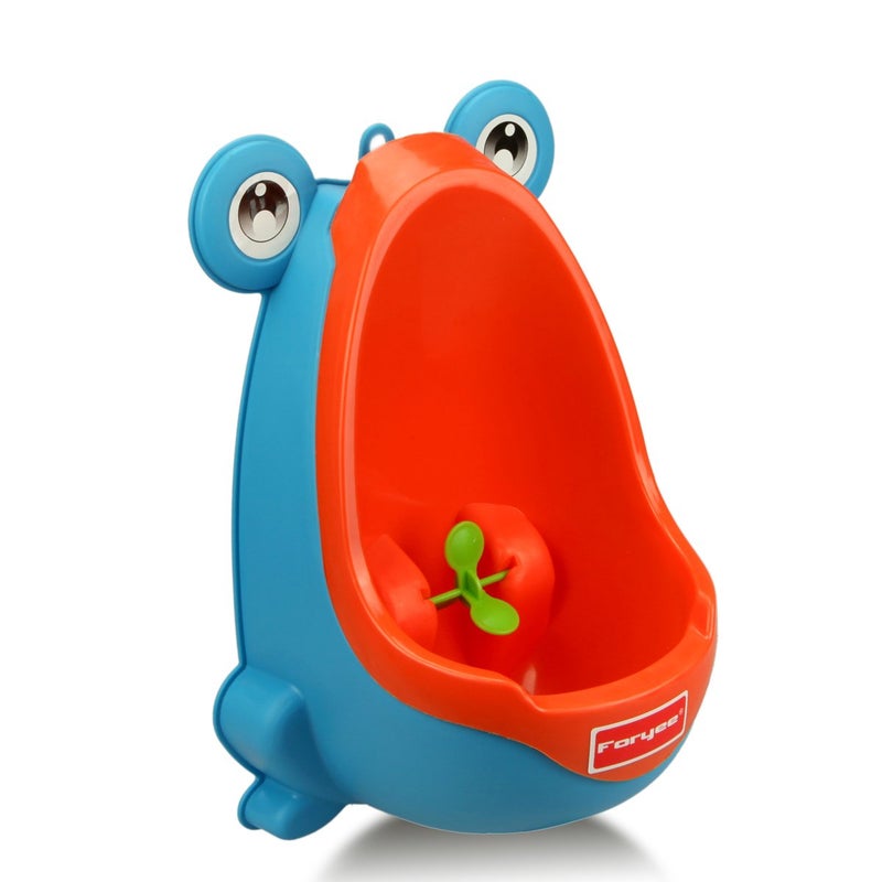 Foryee Cute Frog Potty Training Urinal for Boys with Funny Aiming Target Blue