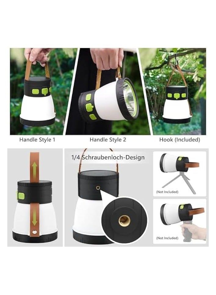 إيروريكس فانوس تخييم LED، مع شحن لوحة الطاقة الشمسية، 8 أوضاع إضاءة مقاومة للماء 7500 مللي أمبير في الساعة محمول مع خطاف مصباح خيمة يعمل بالطاقة الشمسية، فانوس تخييم، ضوء ليلي RGB قابل لإعادة الشحن للمشي لمسافات طويلة في الهواء الطلق - Image 4