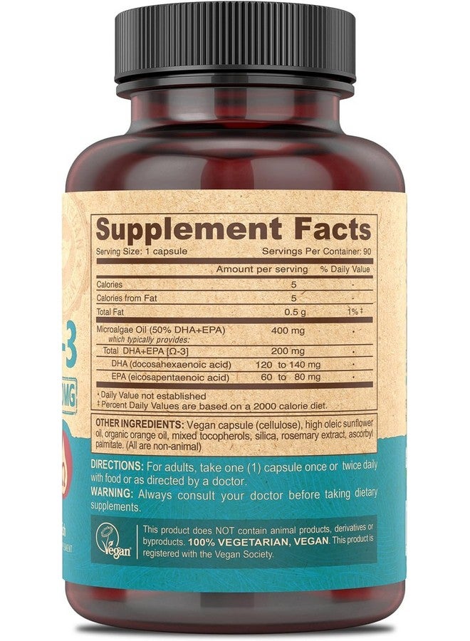 DEVA Vegan Omega-3 DHA-EPA, from Micro Algae, Delayed Release, 90 Vegan Capsules (Pack of 2) - Image 4