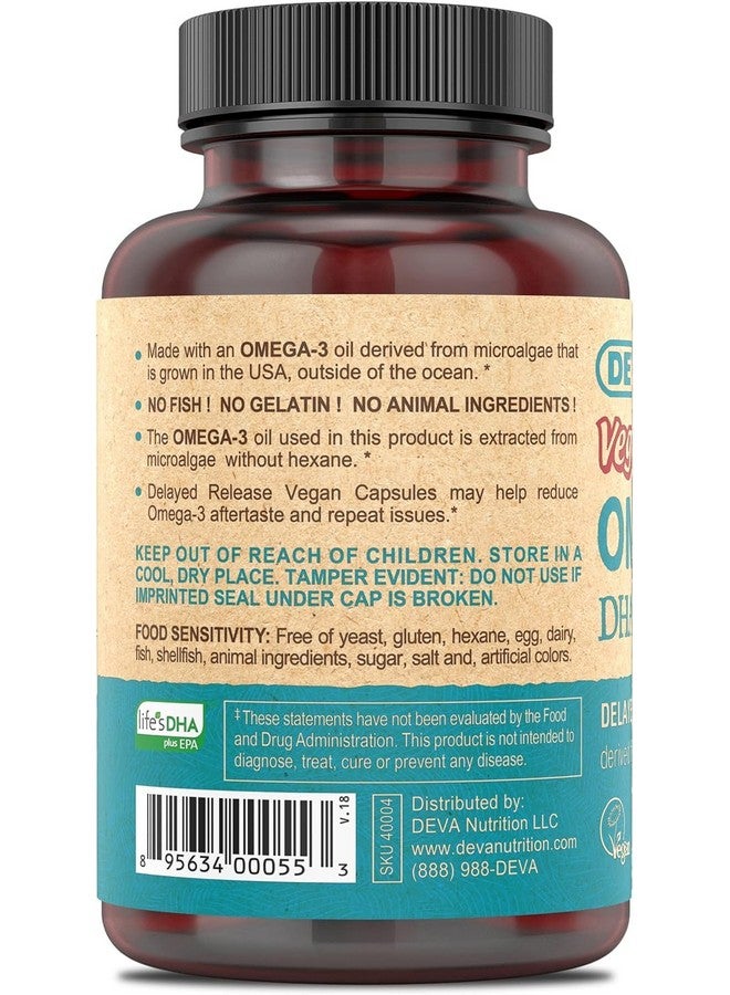 DEVA Vegan Omega-3 DHA-EPA, from Micro Algae, Delayed Release, 90 Vegan Capsules (Pack of 2) - Image 3