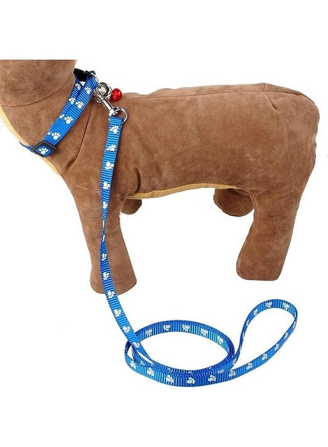 طوق ومقود من النايلون مطبوع عليه مخلب مقاس 10 مم مع مشبك سريع الفك ومجموعة طوق قابلة للتنفس مثالية للجراء والكلاب والقطط (أزرق، مقاس صغير جدًا) - Image 4