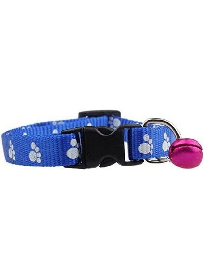 طوق ومقود من النايلون مطبوع عليه مخلب مقاس 10 مم مع مشبك سريع الفك ومجموعة طوق قابلة للتنفس مثالية للجراء والكلاب والقطط (أزرق، مقاس صغير جدًا) - Image 5