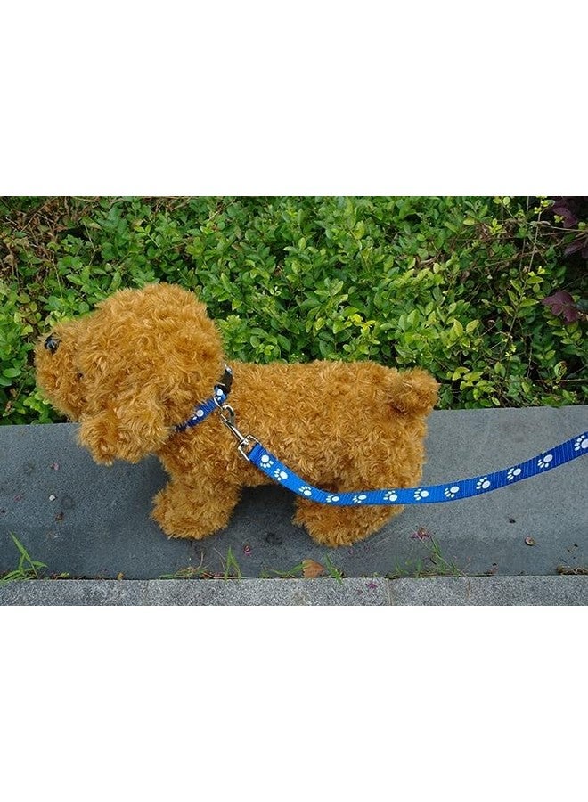 طوق ومقود من النايلون مطبوع عليه مخلب مقاس 10 مم مع مشبك سريع الفك ومجموعة طوق قابلة للتنفس مثالية للجراء والكلاب والقطط (أزرق، مقاس صغير جدًا) - Image 3