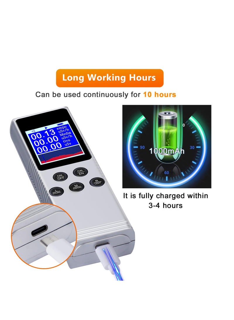 Excefore - Geiger Counter Dosimeter for Nuclear Radiation, Portable Radiation Detector, Rechargeable Radiation Monitor with LCD Display, for Measuring Radioactivity Radiation Detection Device X γ β Rays - Image 1