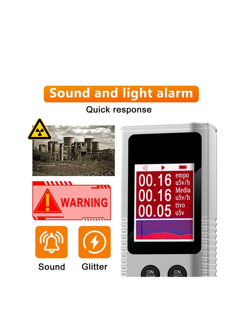 Excefore - Geiger Counter Dosimeter for Nuclear Radiation, Portable Radiation Detector, Rechargeable Radiation Monitor with LCD Display, for Measuring Radioactivity Radiation Detection Device X γ β Rays - Image 1