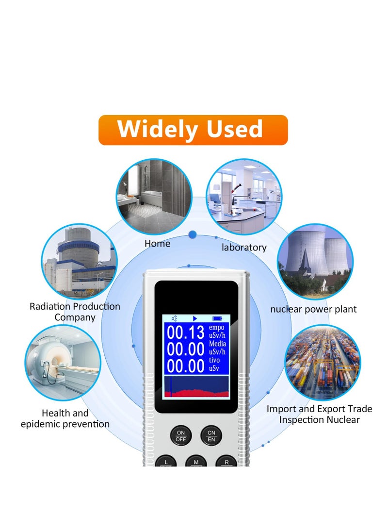 Excefore - Geiger Counter Dosimeter for Nuclear Radiation, Portable Radiation Detector, Rechargeable Radiation Monitor with LCD Display, for Measuring Radioactivity Radiation Detection Device X γ β Rays - Image 1