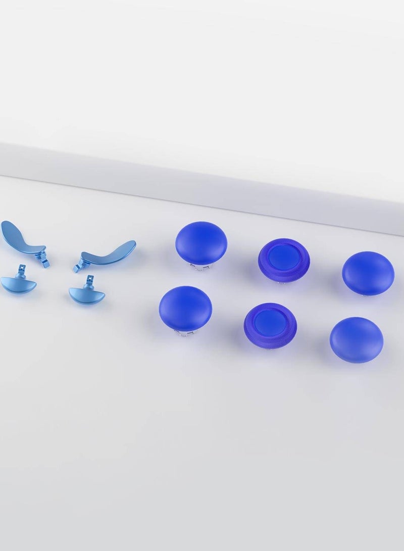 porodo Gaming PS5 Edge Controller 8 in 1 Thumb Stick Caps + Back Buttons Combo -Blue  - Image 1