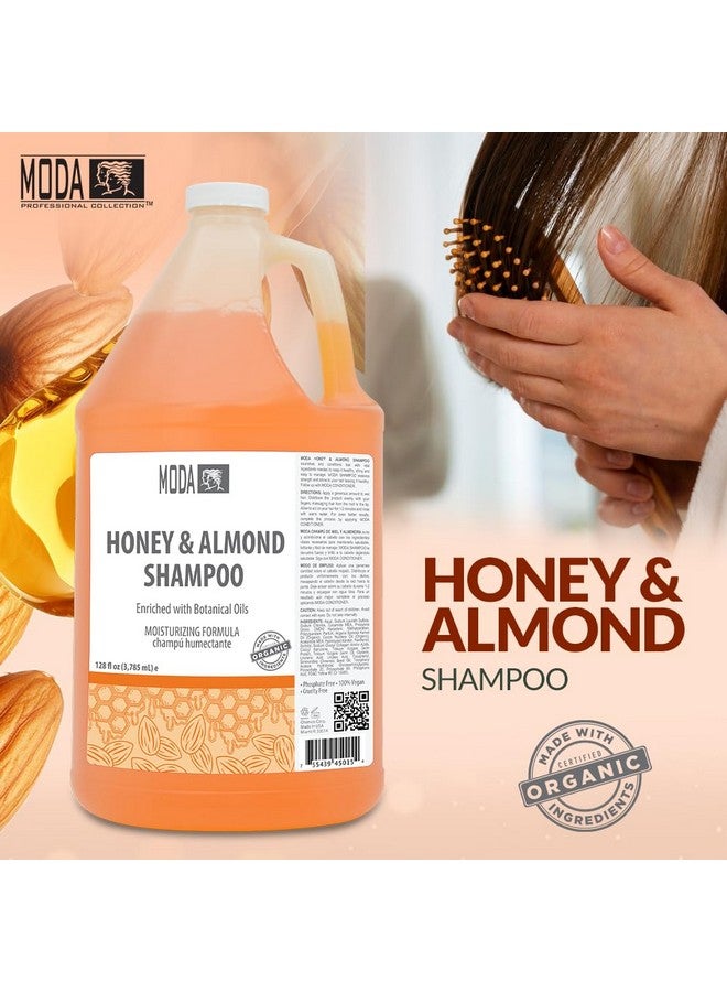 MODA - Moisturizing Shampoo for All Hair Types, Honey Almond, 128 Oz, Professional - Deeply Cleanses and Conditions, Strengthens, Restores and Shine your Hair - Image 2