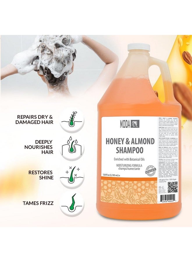 MODA - Moisturizing Shampoo for All Hair Types, Honey Almond, 128 Oz, Professional - Deeply Cleanses and Conditions, Strengthens, Restores and Shine your Hair - Image 5