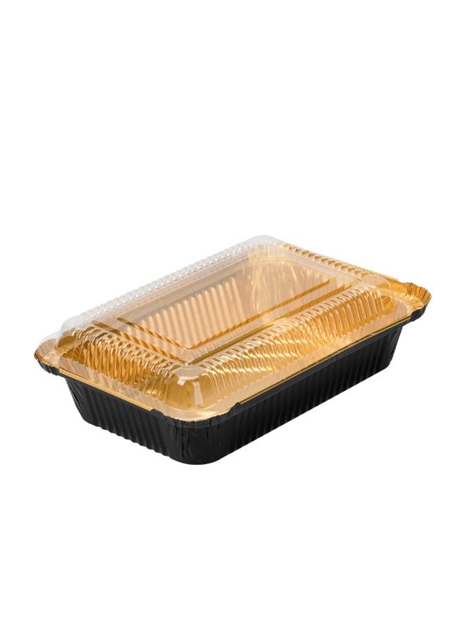Restaurantware LIDS ONLY: Foil Lux 27 oz Lids, 200 Recyclable Lids For 27 oz Aluminum Foil Containers - Heavy Duty, Dome Design, Clear Plastic Foil To Go Container Lids, Containers Sold Separately - Image 1