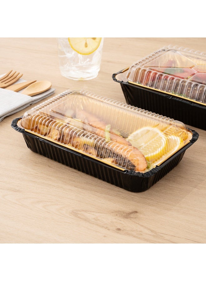 Restaurantware LIDS ONLY: Foil Lux 27 oz Lids, 200 Recyclable Lids For 27 oz Aluminum Foil Containers - Heavy Duty, Dome Design, Clear Plastic Foil To Go Container Lids, Containers Sold Separately - Image 3