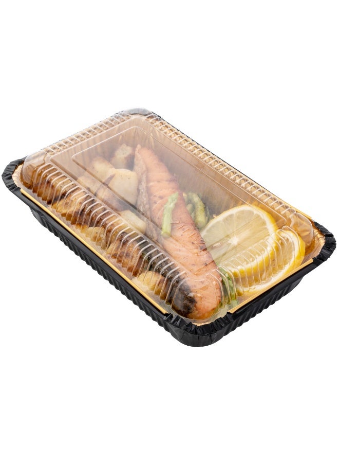 Restaurantware LIDS ONLY: Foil Lux 27 oz Lids, 200 Recyclable Lids For 27 oz Aluminum Foil Containers - Heavy Duty, Dome Design, Clear Plastic Foil To Go Container Lids, Containers Sold Separately - Image 2