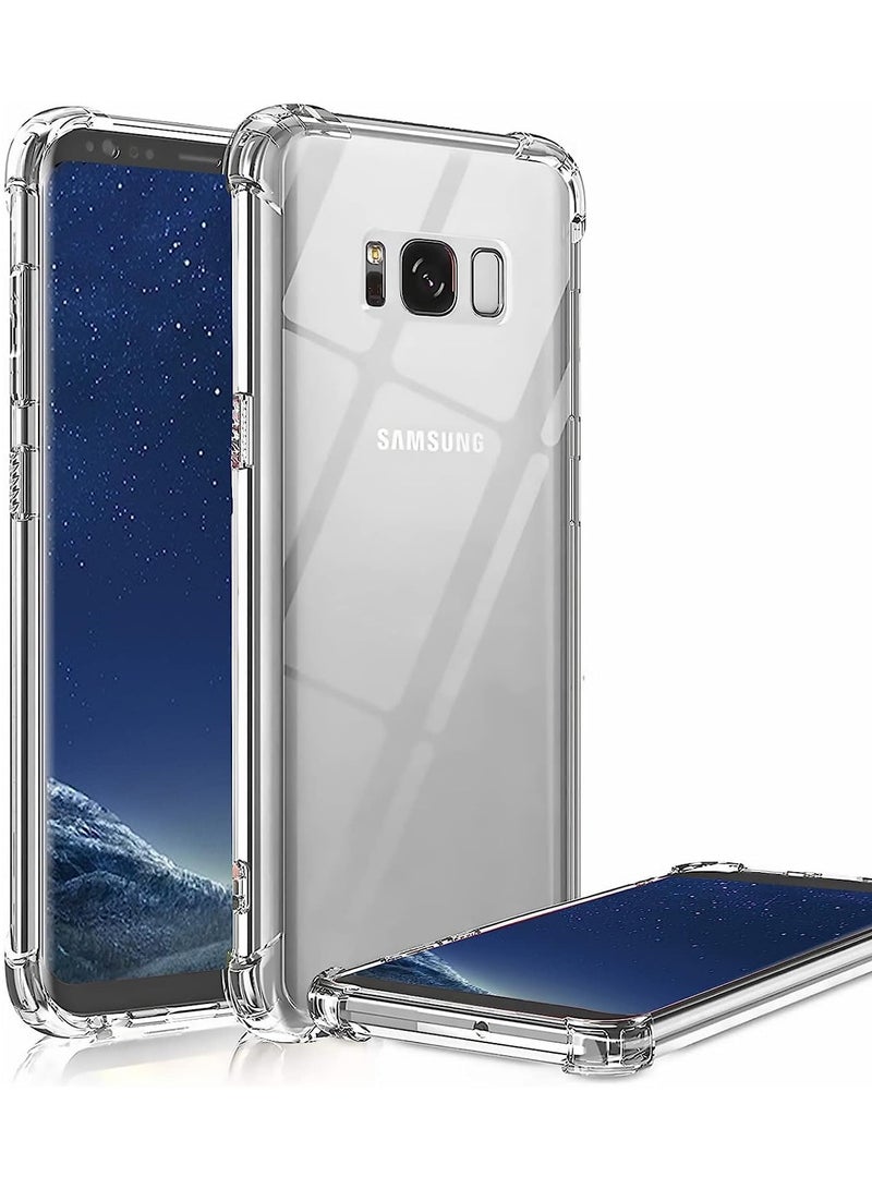 جراب شفاف لهاتف Samsung S8 Plus، غطاء خلفي مرن من السيليكون الشفاف الناعم مع حماية للكاميرا ومصد مقاوم للصدمات لهاتف S8+ شفاف - Image 1