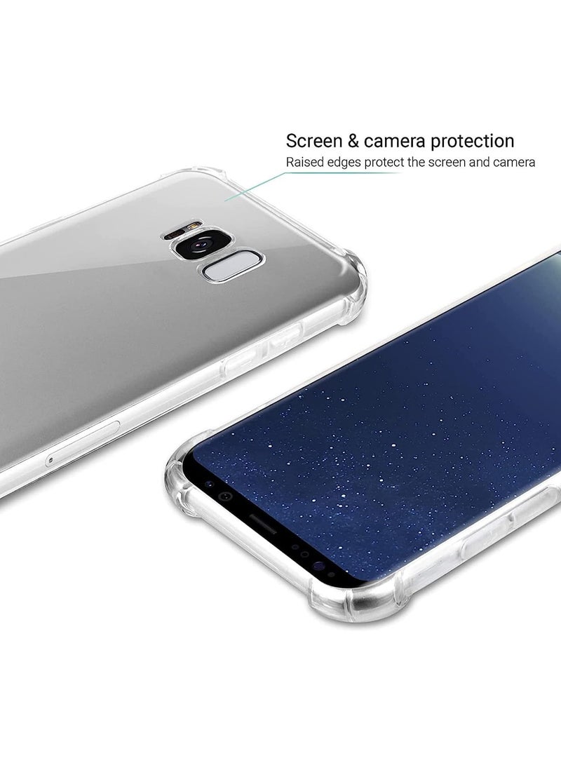 جراب شفاف لهاتف Samsung S8 Plus، غطاء خلفي مرن من السيليكون الشفاف الناعم مع حماية للكاميرا ومصد مقاوم للصدمات لهاتف S8+ شفاف - Image 2
