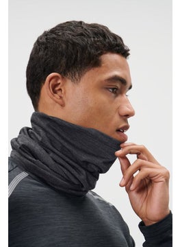 Tchibo Men Multifunctional Scarf With Merino Wool, Black  - Image 1