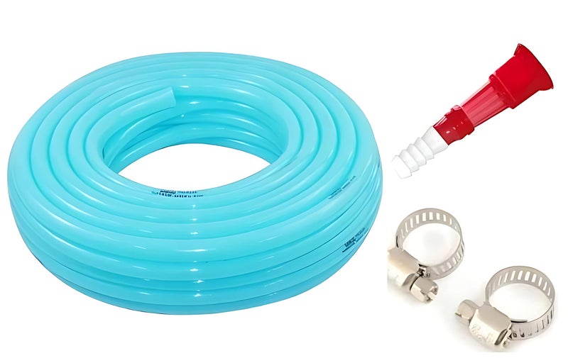 Essoti 5 Meter 0.5 Inch PVC Blue Water Pipe| Lightweight, Durable & Flexible| Hose with Accessories Connector & Clamps| Watering Garden, Cleaning, Outdoor-Indoor Use (5 Meter) - Image 1