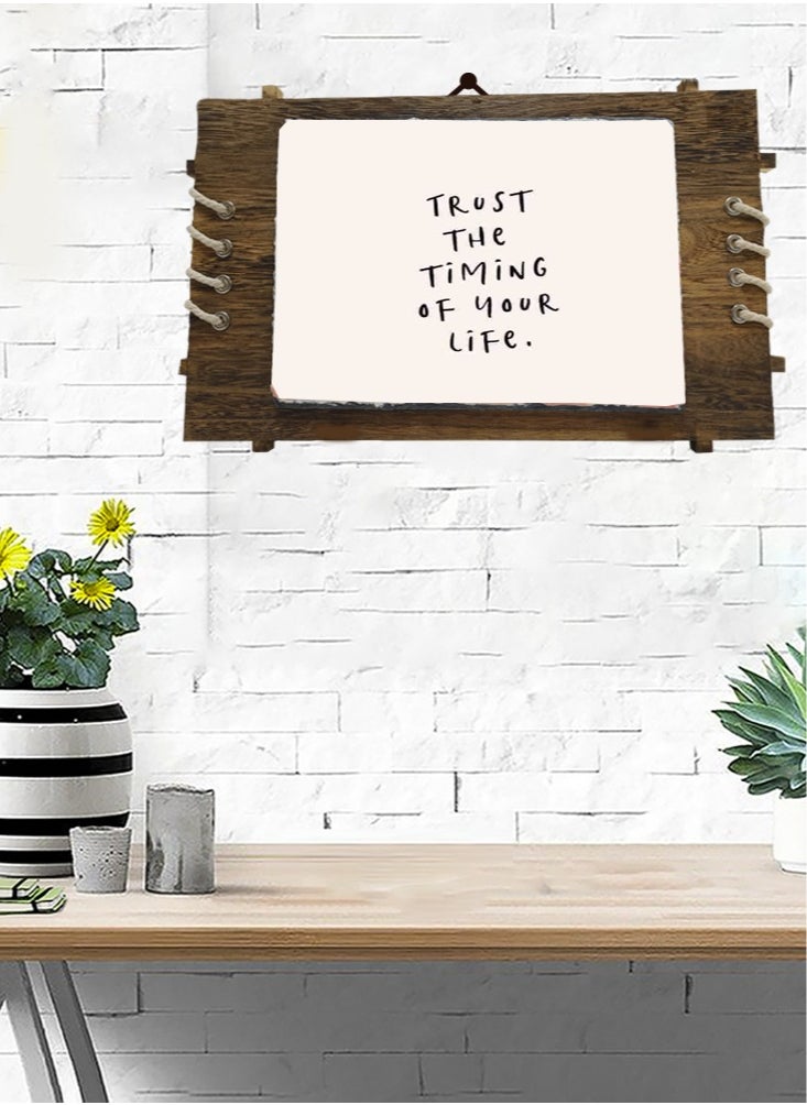 Service Zone - Protective Printed White Rectangle Shape Marble Photo Frame for Table Top Trust The Timing Of Your Life - Image 1