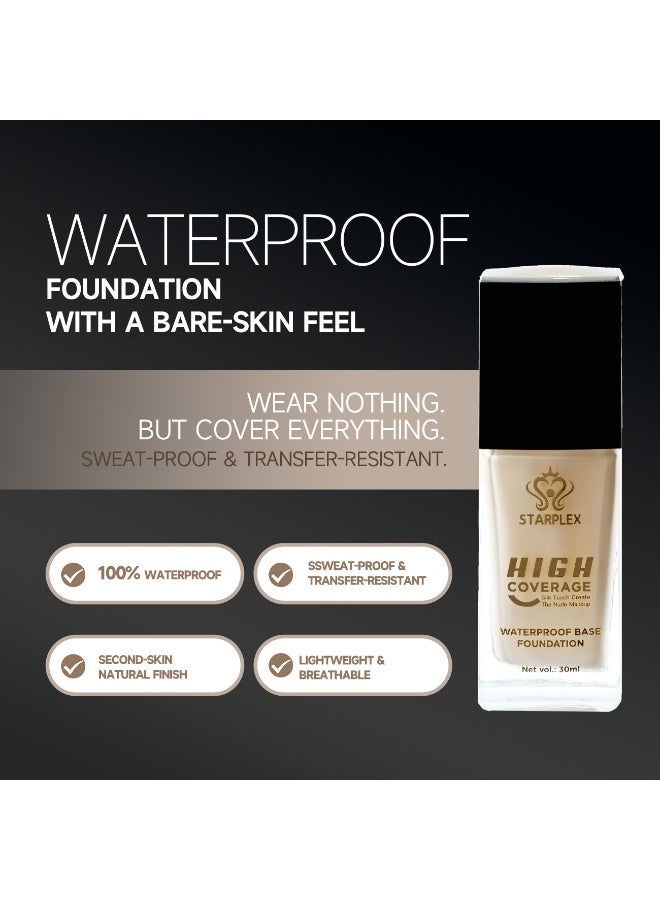 STARPLEX Liquid Foundation Full Coverage Matte Foundation 30ml NATURAL, Waterproof Long Lasting Oil Control, Poreless Lightweight Breathable, Transfer Proof No Stick to Clothes Scarf - Image 3