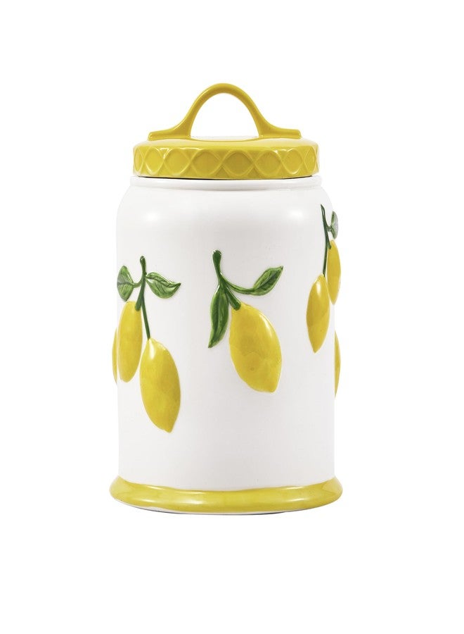 Bico Lemon Handpainted 9 inch Stoneware Cookie Jar, Dishwasher Safe, Air Tight Seal for Keeping Cookie, Spices, Coffee - Image 1
