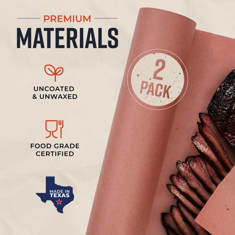 Bryco Goods Pink Butcher Paper Roll - 2 Pack of 18 Inch x 175 Feet Rolls - Food Grade Peach Wrapping Paper for Smoking Meat of all Varieties - Made in USA - Image 2