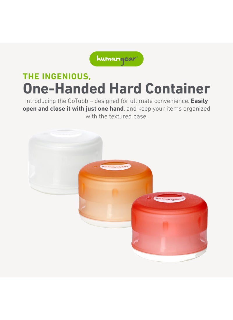 humangear GoTubb | Hard Container | Easy Open | Food-Safe Material  Clear/Orange/Red  Small