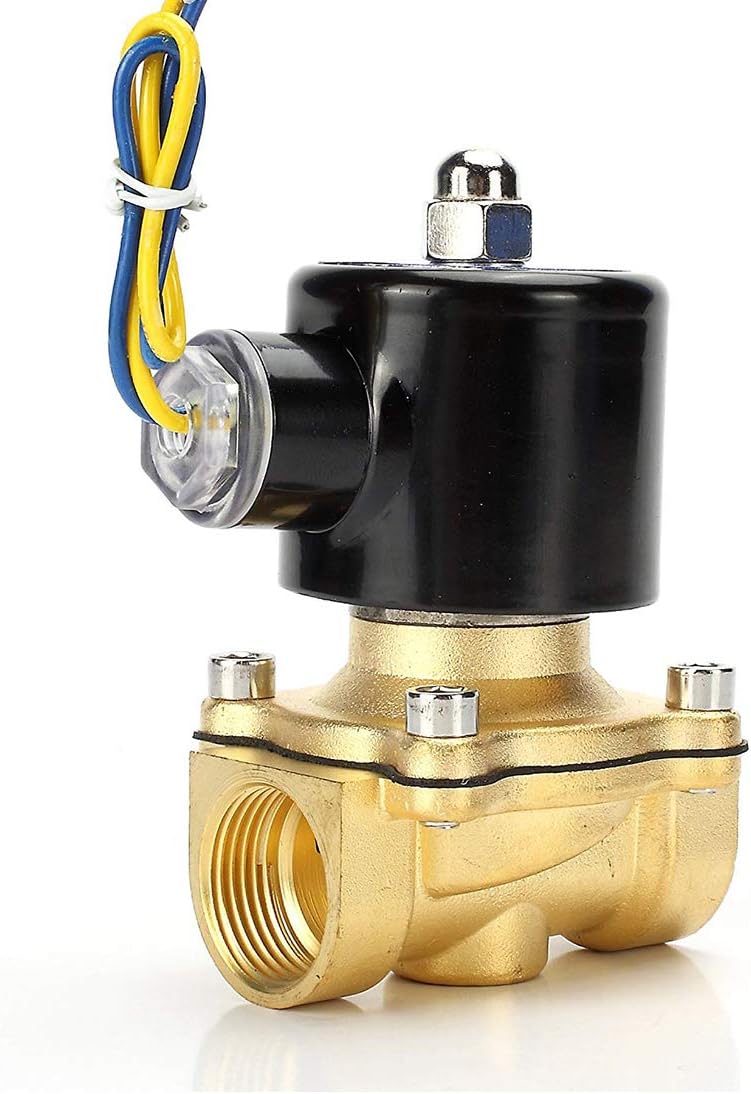 Beduan Brass Electric Solenoid Valve, 3/4" 24V Air Valve Normally Closed for Water, Air, Gas, Fuel, Oil - Image 1