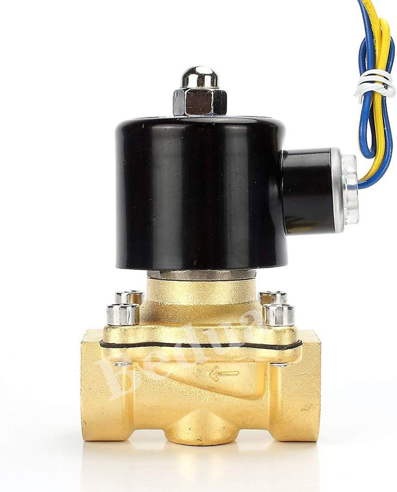 Beduan Brass Electric Solenoid Valve, 3/4" 24V Air Valve Normally Closed for Water, Air, Gas, Fuel, Oil - Image 3