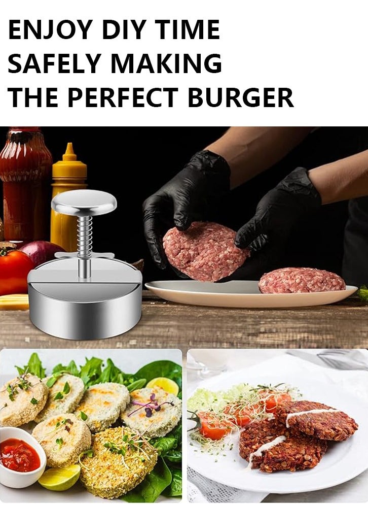 Beauenty Burger Maker Mold, Hamburger Patty Maker, Stainless Steel Grill Burger Smasher Non-Stick, for Burger Lovers Parties Dinner BBQ  - Image 5