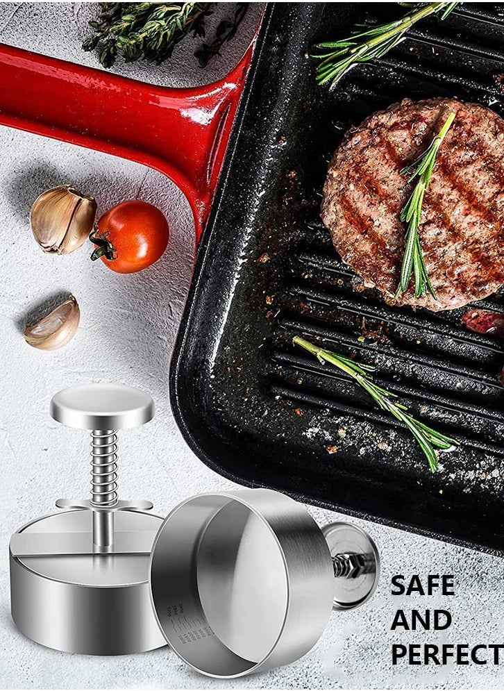 Beauenty Burger Maker Mold, Hamburger Patty Maker, Stainless Steel Grill Burger Smasher Non-Stick, for Burger Lovers Parties Dinner BBQ  - Image 4