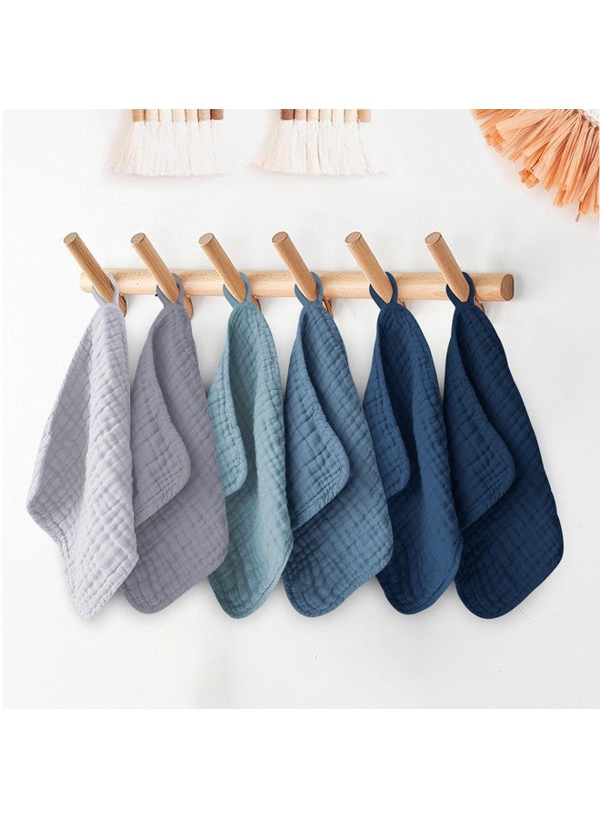 Ease Cubs 12 Pack Muslin Washcloths for Baby - 100% Cotton Baby Wash Cloths for or Baby Face Body Comfy and Soft for Newborn Infants Kids Girls and Boys - 12"x12" - Slate, Grey and Navy Series - Image 3