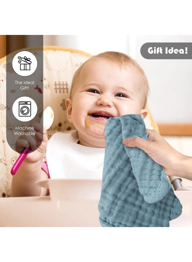 Ease Cubs 12 Pack Muslin Washcloths for Baby - 100% Cotton Baby Wash Cloths for or Baby Face Body Comfy and Soft for Newborn Infants Kids Girls and Boys - 12"x12" - Slate, Grey and Navy Series - Image 5